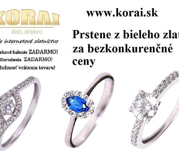 Z bieleho zlata prstene KORAI