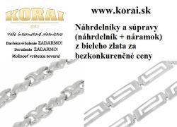 Náhrdelníky a súpravy z bieleho zlata KORAI