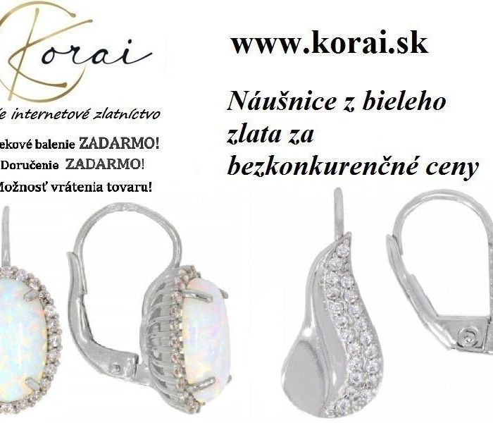 Náušnice z bieleho zlata Korai