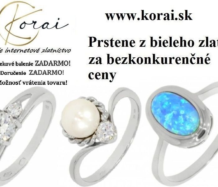Prstene z bieleho zlata Korai